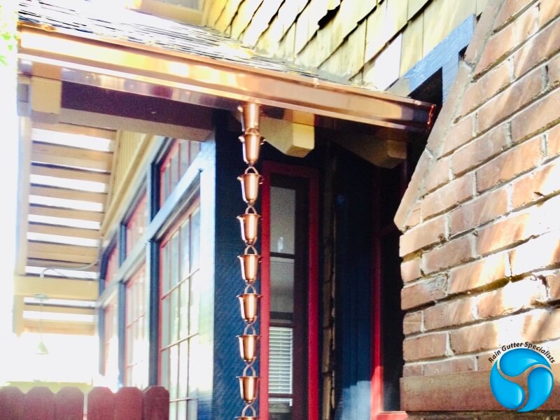 modern seamless ogee rain chain copper 2